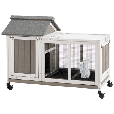 PETSCOSSET 2-story outdoor rabbit hutch with weatherproof roof