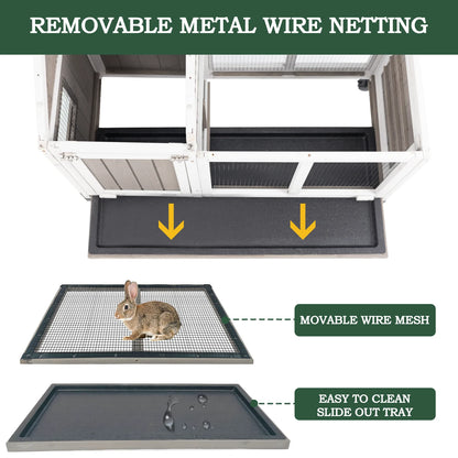 Double-level rabbit hutch with sunroom extension