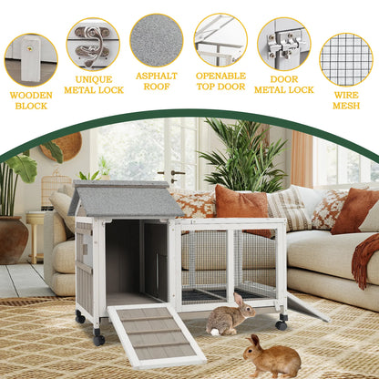 PETSCOSSET wooden bunny hutch with removable tray