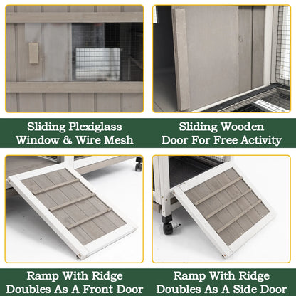 Spacious outdoor rabbit cage for small animals