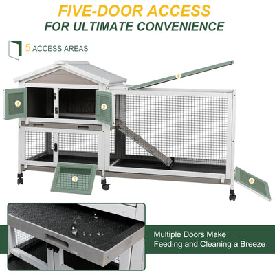 Waterproof Roof Rabbit Hutch for Outdoor and Indoor Use