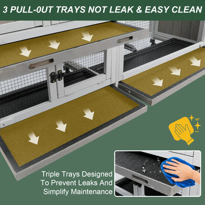 Leak-Proof Tray Rabbit Cage – Easy Cleaning Design
