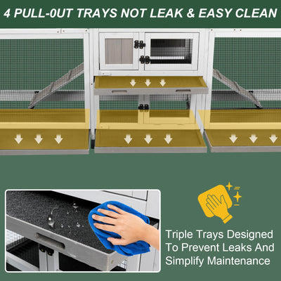 Durable wooden rabbit hutch with weatherproof design