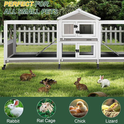 PETSCOSSET bunny hutch with removable trays for easy cleaning
