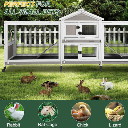 PETSCOSSET bunny hutch with removable trays for easy cleaning