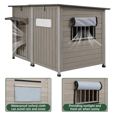x-large dog house with covered ventilation window