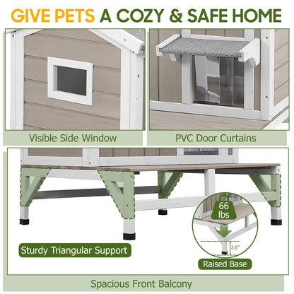 Weatherproof cat shelter for feral and stray cats