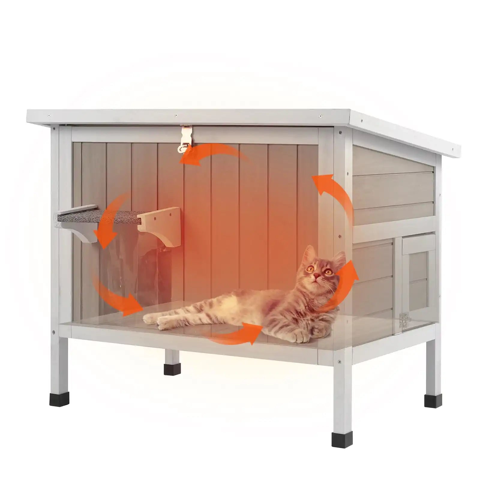 Outdoor insulated cat house with foam walls