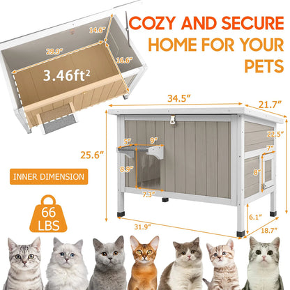 Weatherproof cat shelter for feral and outdoor cats
