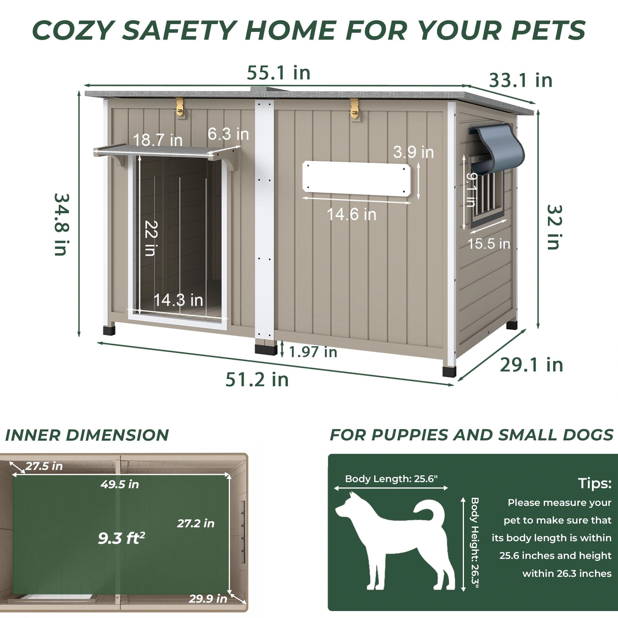 XL Dog House for Large Dogs, Weatherproof & Chew-ProofXL – Petscosset