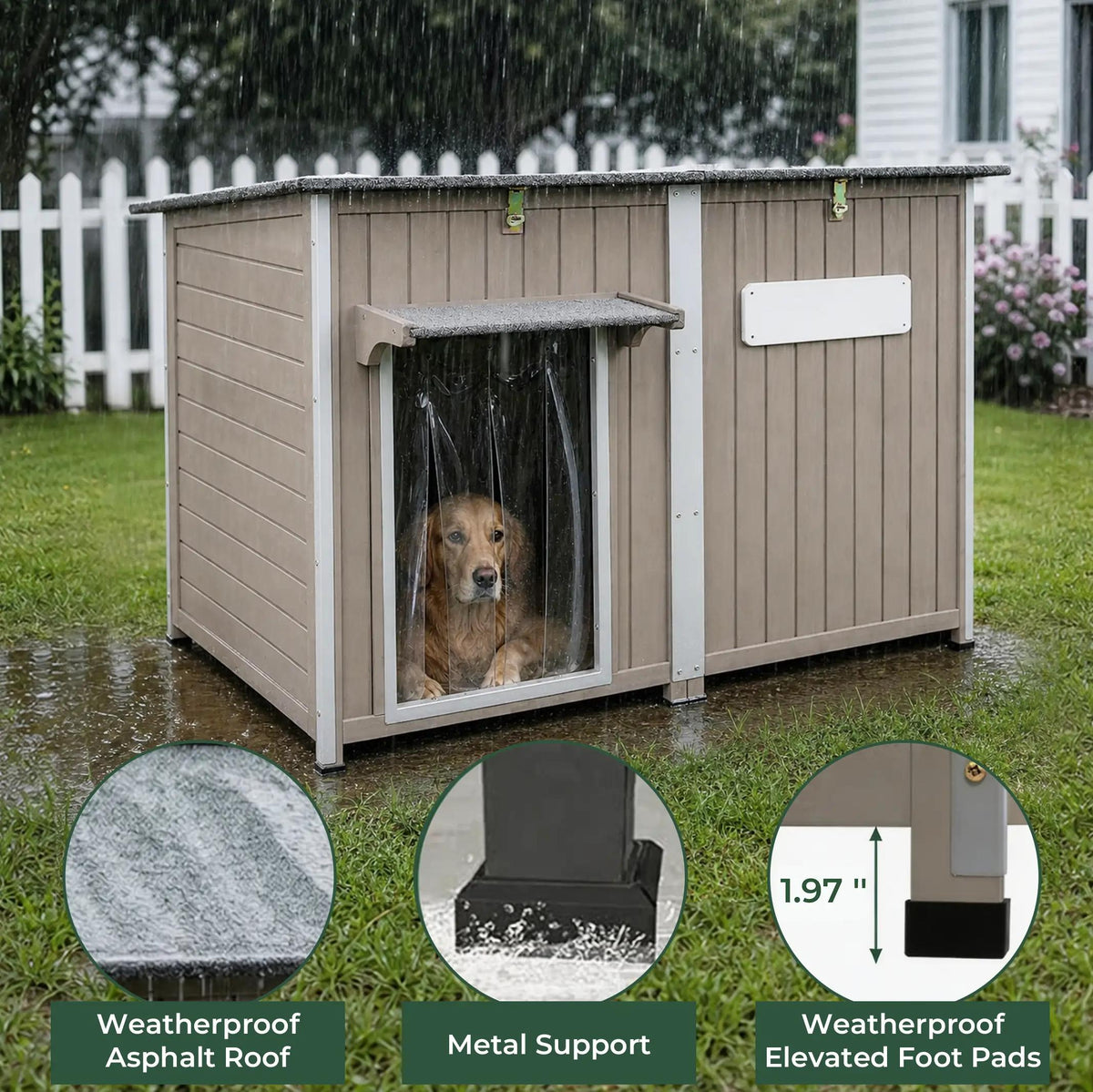 XL Dog House (55"L)- Chew-Proof Metal & Weatherproof-  220lbs Capacity - PET49