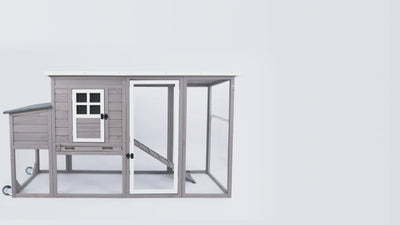 PETSCOSSET Chicken Coop with Run, Large Hen House with Nesting Box, RED
