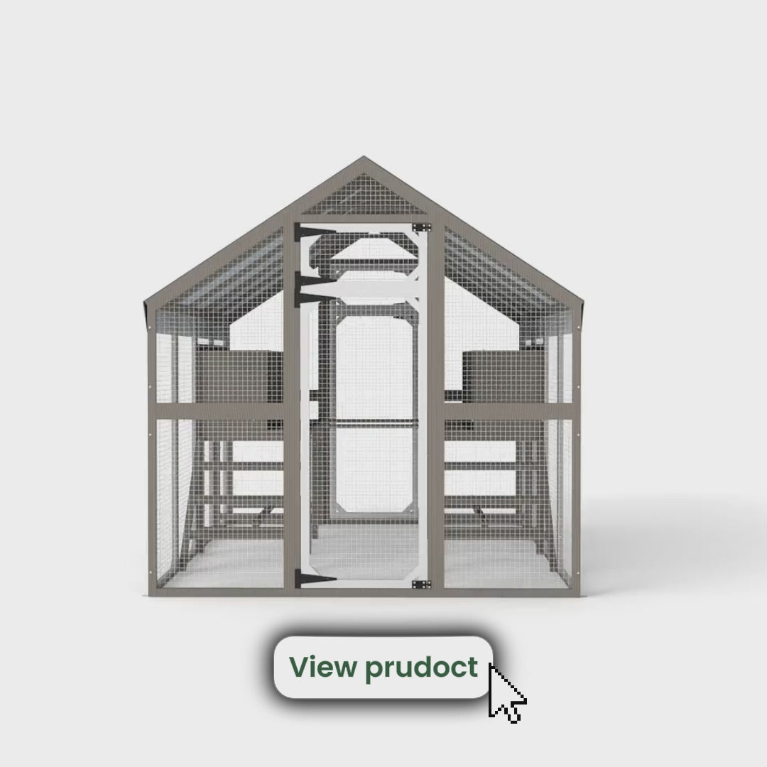 Load video: Walk-In Chicken Coop for 8–12 Chickens with 8 Nesting Boxes - PET29