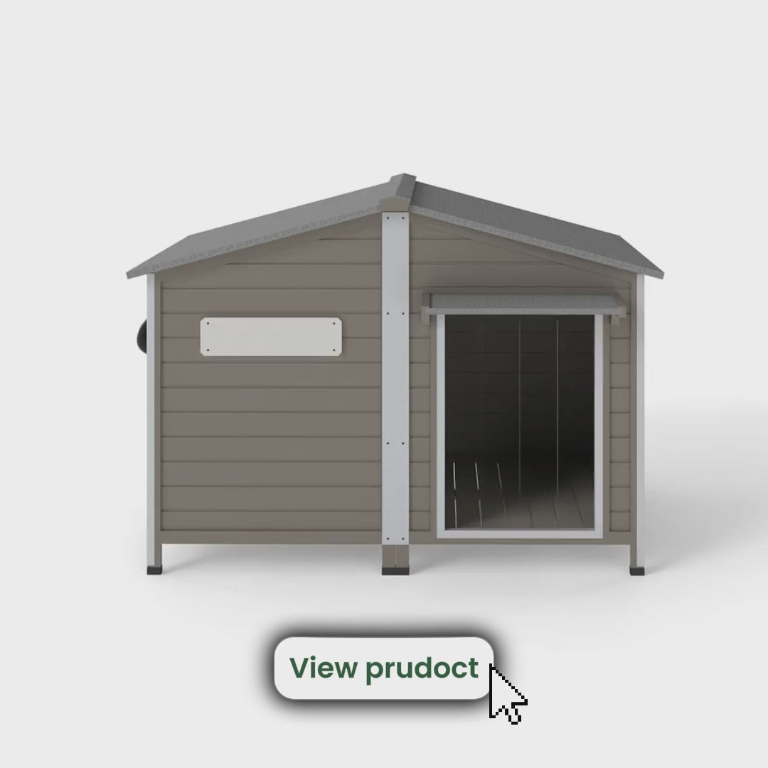 Load video: XL Dog House (55.1"L) - Chew-Proof Metal &amp; Waterproof - PET57