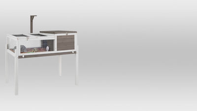 Reptile Cage - 37″L Wooden Tortoise/Turtle Habitat Grey - TOR03