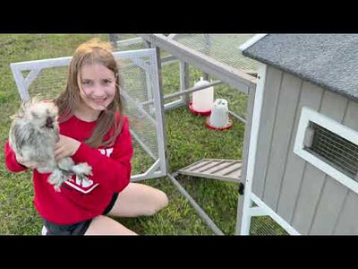 Medium Chicken Coop with Run for 4-8 Chickens Expandable to Large Coop - PET24