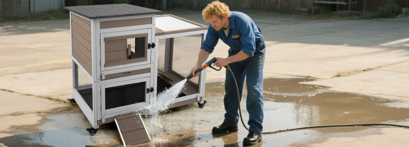 Cleaning the Rabbit Cage